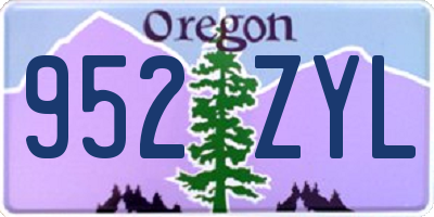 OR license plate 952ZYL