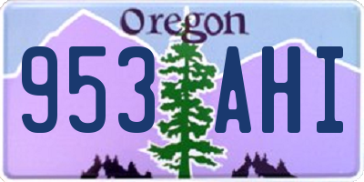 OR license plate 953AHI