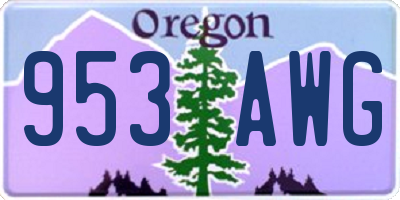 OR license plate 953AWG