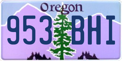 OR license plate 953BHI