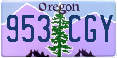 OR license plate 953CGY