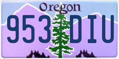 OR license plate 953DIU
