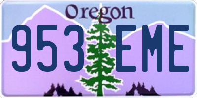 OR license plate 953EME