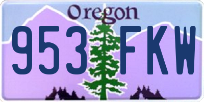 OR license plate 953FKW