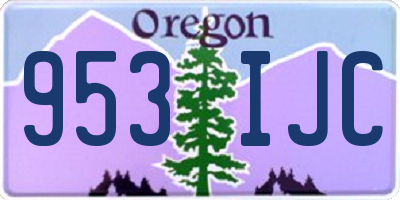 OR license plate 953IJC