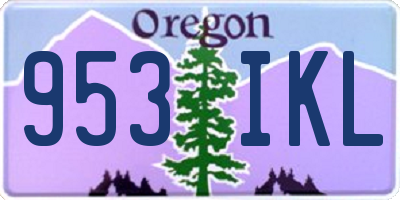 OR license plate 953IKL