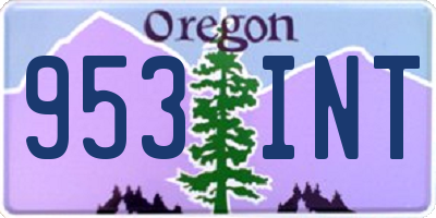 OR license plate 953INT