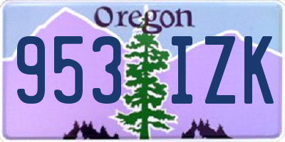 OR license plate 953IZK
