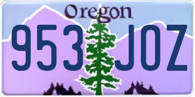 OR license plate 953JOZ