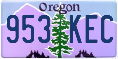 OR license plate 953KEC