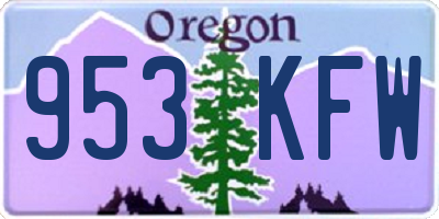 OR license plate 953KFW