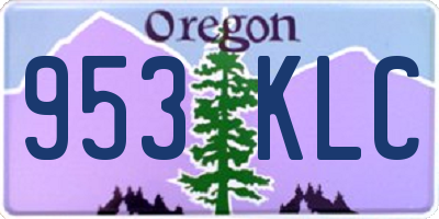 OR license plate 953KLC