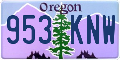 OR license plate 953KNW