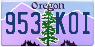 OR license plate 953KOI
