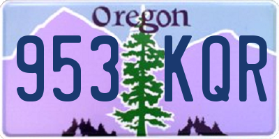 OR license plate 953KQR