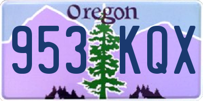 OR license plate 953KQX