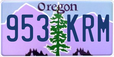 OR license plate 953KRM