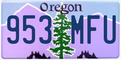 OR license plate 953MFU