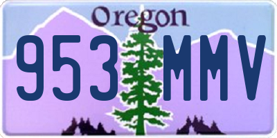 OR license plate 953MMV