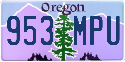 OR license plate 953MPU