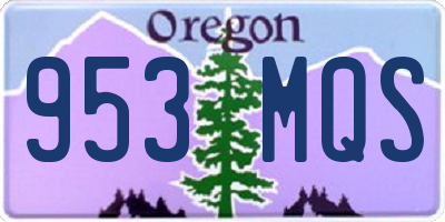 OR license plate 953MQS