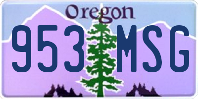 OR license plate 953MSG