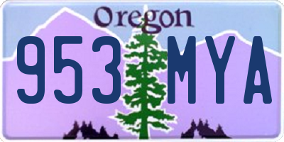 OR license plate 953MYA