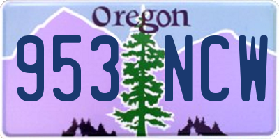 OR license plate 953NCW