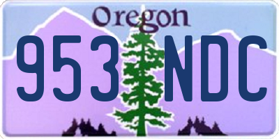 OR license plate 953NDC