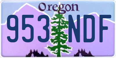 OR license plate 953NDF