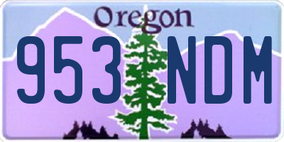 OR license plate 953NDM