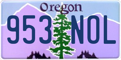 OR license plate 953NOL
