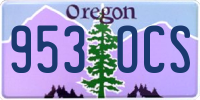 OR license plate 953OCS