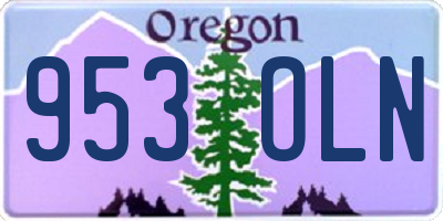OR license plate 953OLN