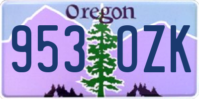 OR license plate 953OZK
