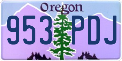 OR license plate 953PDJ