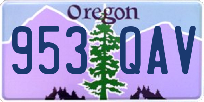 OR license plate 953QAV