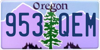 OR license plate 953QEM