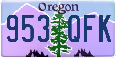 OR license plate 953QFK
