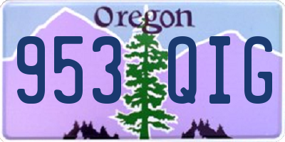 OR license plate 953QIG