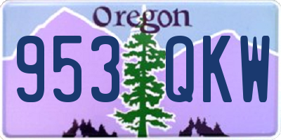 OR license plate 953QKW