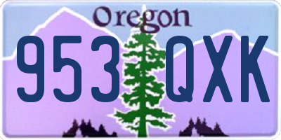 OR license plate 953QXK