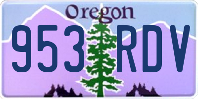 OR license plate 953RDV