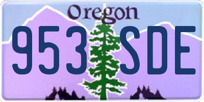 OR license plate 953SDE