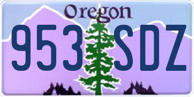 OR license plate 953SDZ