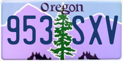 OR license plate 953SXV