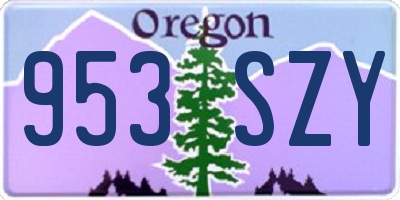OR license plate 953SZY