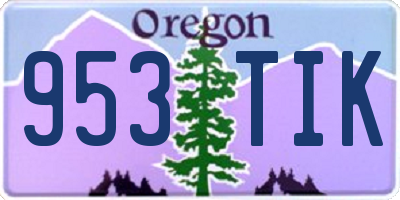 OR license plate 953TIK