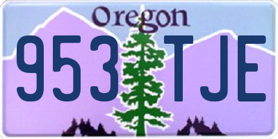 OR license plate 953TJE