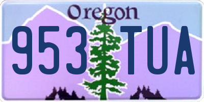 OR license plate 953TUA